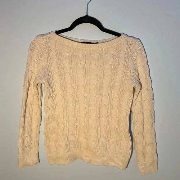 BOATNECK CABLE-KNIT SWEATER - Picture 1 of 3